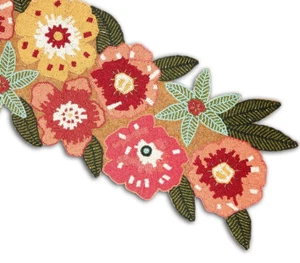Runner da Tavolo Multicolore Floreale Runner da Tavolo con Perline Stoviglie Primaverili 13X36 Pollici - Foto 1 di 9