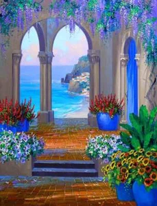 Mediterranean Accent & Decor Tile Mikki Senkarik Coastal Art MSA085AT - Picture 1 of 3