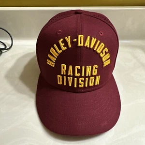 Harley Davidson Motorcycle Racing Men's New Era 7 5/8 (2XL) Burgundy. RARE!!! - Picture 1 of 5