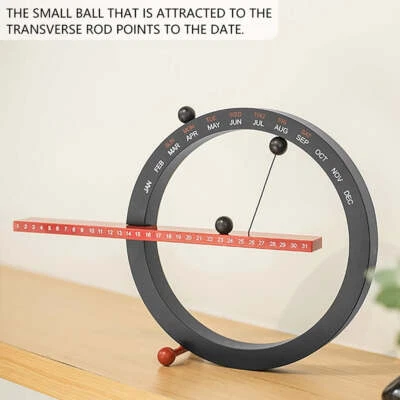 9“ Magnetic Ball Calendar – Perpetual Desktop/Wall Calendar Office/Home Decor - Image 1 of 4