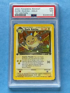 PSA 7 Pokemon 1st Edition Team Rocket Secret Rare Holo Dark Raichu – 83/82 - Picture 1 of 2
