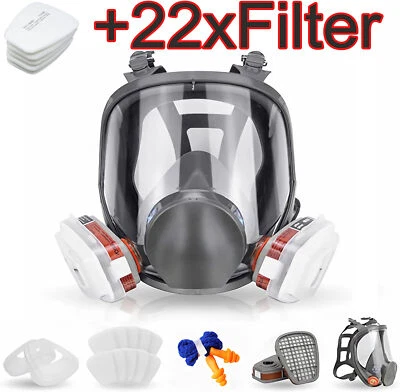 MARKENLOS Vollmaske ollgesichtsmask Atemschutzmaske Gasmaske Spraymalerei 6800 + 22 Filter