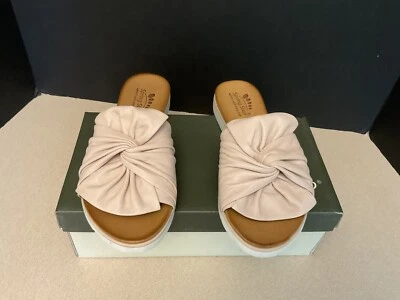 New! Womens Spring Step Lavona Blush Leather Slide Sandal with Bow. Size 40-US 9 - Image 1 of 4