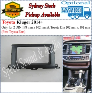 Fascia facia Fits Toyota Kluger 2014+ Double Two 2 DIN Dash Kit - Picture 1 of 3