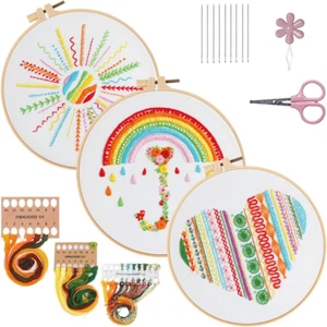 Easy Embroidery Kit for Beginners Stamped Embroidery Starter Kit DIY Sewing Need - Picture 1 of 6