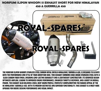NORIFUMI SLIPON WHOOPS SS EXHAUST FIT FOR R.E NEW HIMALAYAN 450 & GUERRILLA 450 - Image 1 of 4