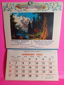 1957 KALENDER Chester F. Franzen Versicherung Bensonville ILLINOIS mit Bleistift - Bild 1 von 3