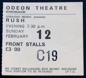 Rush Ticket Original Vintage Birmingham Hemispheres Tour 1978 #2 - Imagen 1 de 12