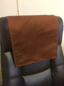 Liege Kopfstütze Bezug Wildleder Kunstbraun 14x30 Sofa Liebe Sitzstuhl - Bild 1 von 1