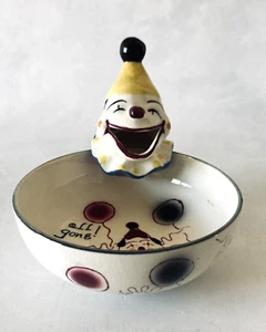 Vintage Child's Bowl w/Clown Feeder Mouth 2 Pieces Made in Japan ALL GONE! - Picture 1 of 18