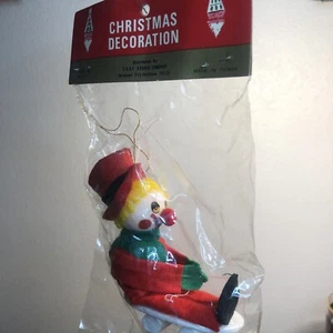 Vintage Christmas ornament clown still in pack TGY - Picture 1 of 5