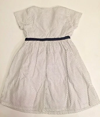 NEW Girl's OLIVE JUICE White & Blue POLKA DOT Dress Size 5 Party Retro Portrait - Image 1 of 4