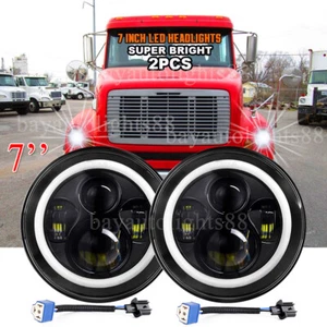 2PCS Fit Freightliner FL112 Truck 7" Round Projector LED Headlights Hi/Lo Beam - Picture 1 of 16