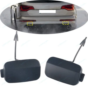 L&RH Rear Bumper Tow Hook Cover Cap Primed For AUDI Q7 2010-2015 NON S Line Only - Foto 1 di 7