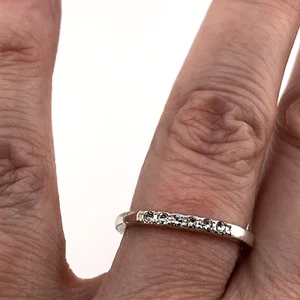 Band Cocktail Ring Silver Tone & Sparkle Retro UK Size M Festival Party Disco - Picture 1 of 12