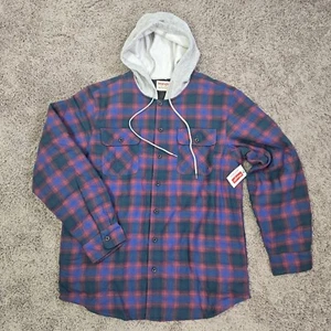Wrangler Authentics Men's Long Sleeve Quilted Lined Flannel Shirt Jacket Large - Picture 1 of 9