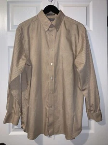 Daniel Cremieux Yellow Mens Plaid Button Down Shirt Size Large 16.5" - Picture 1 of 7