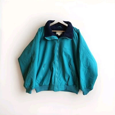 NUEVO Abrigo polar polar de colección St. Johns Bay exterior Malden Mills verde azulado grande nuevo con etiquetas Foto 1 de 4