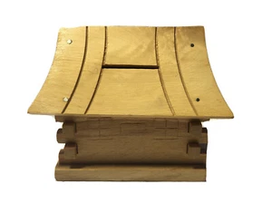 Vintage 70er Jahre Holzbank mit Schlüssel - Polen - Bild 1 von 6