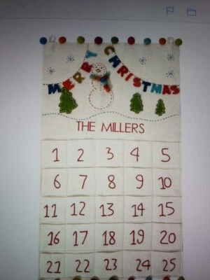 Pottery Barn Kids Classic Snowman Felt Christmas Advent Calendar NO MONOGRAM - Image 1 of 2