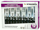 PRIMA 12 PIECE STAINLESS STEEL STEAK KNIFE KNIVES AND FORK SET 13056c
