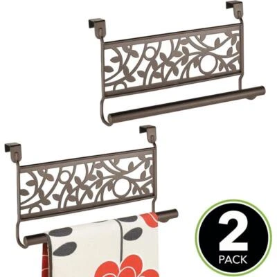 mDesign Geschirrtuchhalter Tür bronze Handtuchhalter einhängbar 2er Set Metall - Bild 1 von 4