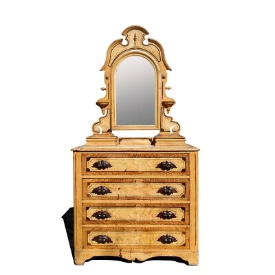 An Antique American Renaissance Victorian Painted Dresser with mirror. - Image 1 of 4