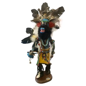 Large Johnny Burgess A'hote Kachina Doll circa 1980's 24" Tall Decorated Signed - Picture 1 of 16