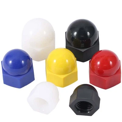 Hutmuttern Kunststoff Nylon Muttern M3 M4 M5 - M20 Hohe Form Hutmutter  DIN 1587 - Bild 1 von 4