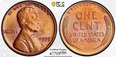 1955 DOUBLE DIE LINCOLN CENT DDO FS-101 PCGS AU DETALHES - Imagem 1 de 3