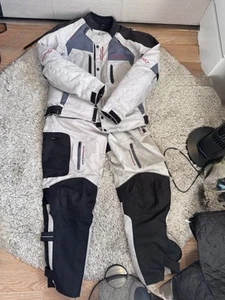 XL Beige, Grey & Black Scott leathers Textile Motorcycle Suit And Thermal Inlays - Picture 1 of 8