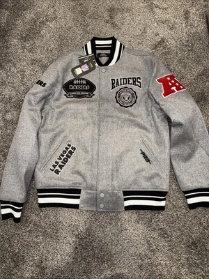 Pro Standard Las Vegas Oakland Raiders Varsity 3x Super Bowl Jacket Mens Sz L - Image 1 of 4