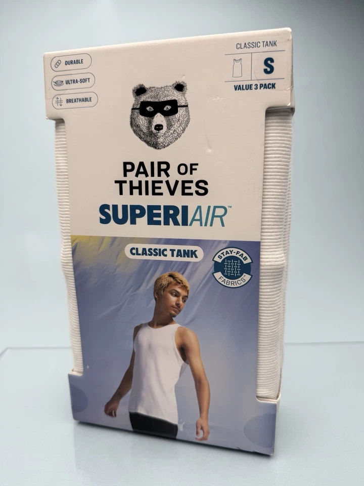 Pair of Thieves sz S Small Men’s SuperiAir White Classic Tank Tops 3 pack Shirts - Image 1 of 1