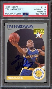 1990 NBA Hoops Tim Hardaway #113 - HOF Rookie RC - PSA 10 GEM MINT (Auto 10) - Picture 1 of 2