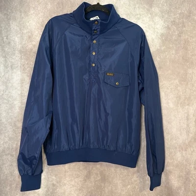 De Colección Años 90 Eddie Bauer Lluvia Pullover Chaqueta a Presión Cortavientos Para Hombres M Azul Gorpcore Foto 1 de 4