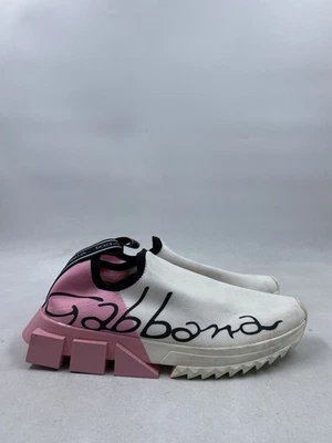 Tênis Dolce & Gabbana branco rosa logotipo têxtil com 8,5 - Imagem 1 de 4