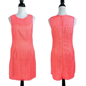 Gianni Bini NEW 8 Women Maggie Neon Eyelet Nude Lined Sleeveless Sheath Dress - Picture 1 of 7