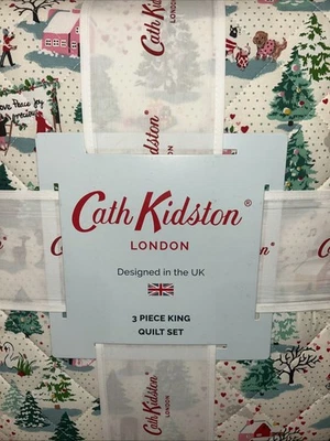 Juego de edredón Cath Kidston Shine Bright Holiday KING - 3 piezas NUEVO Foto 1 de 4