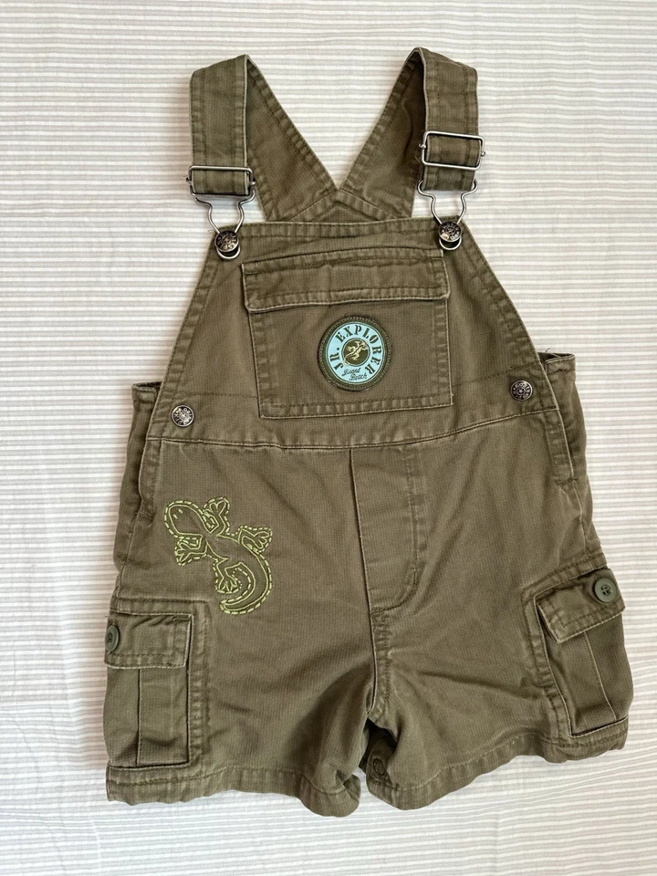 Комбинезон Koala Kids зеленый шалфей ящерица вышитые карманы детский размер 12 месяцев - Изображение 1 из 4