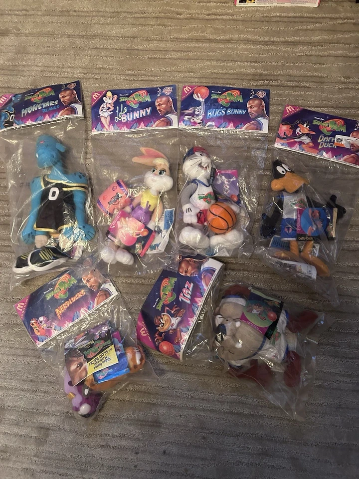 Juego Completo de Peluche McDonalds Space Jam Tune Squad 1996 De Colección 6 Nuevo Foto 1 de 4