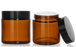 15 Pack 4 oz Amber Glass Jars with Lids Round Empty Containers for Scrubs Lot - Picture 1 of 3