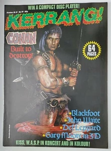 Kerrang! magazine Oct 1984. Conan the Barbarian, Def Lep, KISS, Bon Jovi, WASP - Picture 1 of 12