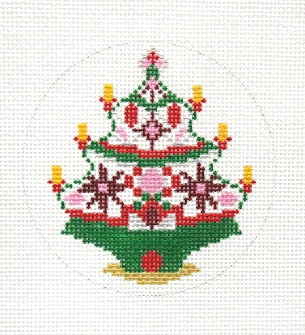 Prairie Designs Modern Tree Handpainted Needlepoint Canvas #5 - Image 1 of 1