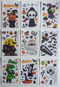 Halloween Window Clings 9 Sheets Double Sided Decoration Party PVC Cute Spooky