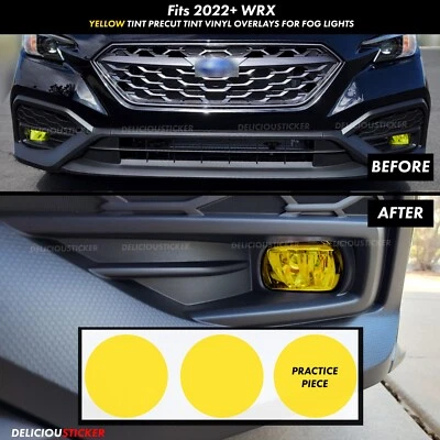 For 2022-2025 Subaru WRX Yellow Fog Light Overlay Tint Vinyl Precut Ppf Decal - Image 1 of 4
