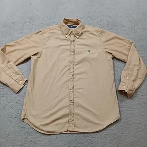 Ralph Lauren Shirt Medium Brown Corduroy Long Sleeve 100% Cotton Lightweight - Picture 1 of 17
