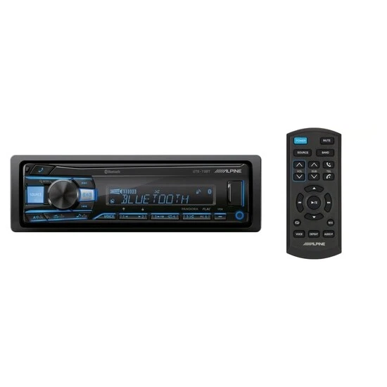 Alpine UTE-73BT Single-DIN Digital Media Receiver with Bluetooth + Remote - Image 1 of 4