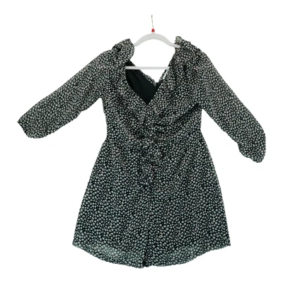 Mameluco Zara manga larga campana falda imitación envoltura cuello en V mediano Foto 1 de 4