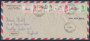 Bahamas 1965, Definitivos, FDC Postally Run, SG 257/59+261, Mi 219-221+223 - Imagen 1 de 2