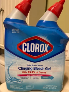 Clorox Toilet Bowl Cleaner Clinging Bleach Gel Ocean Mist 24 Ounces 2Pack - Picture 1 of 1